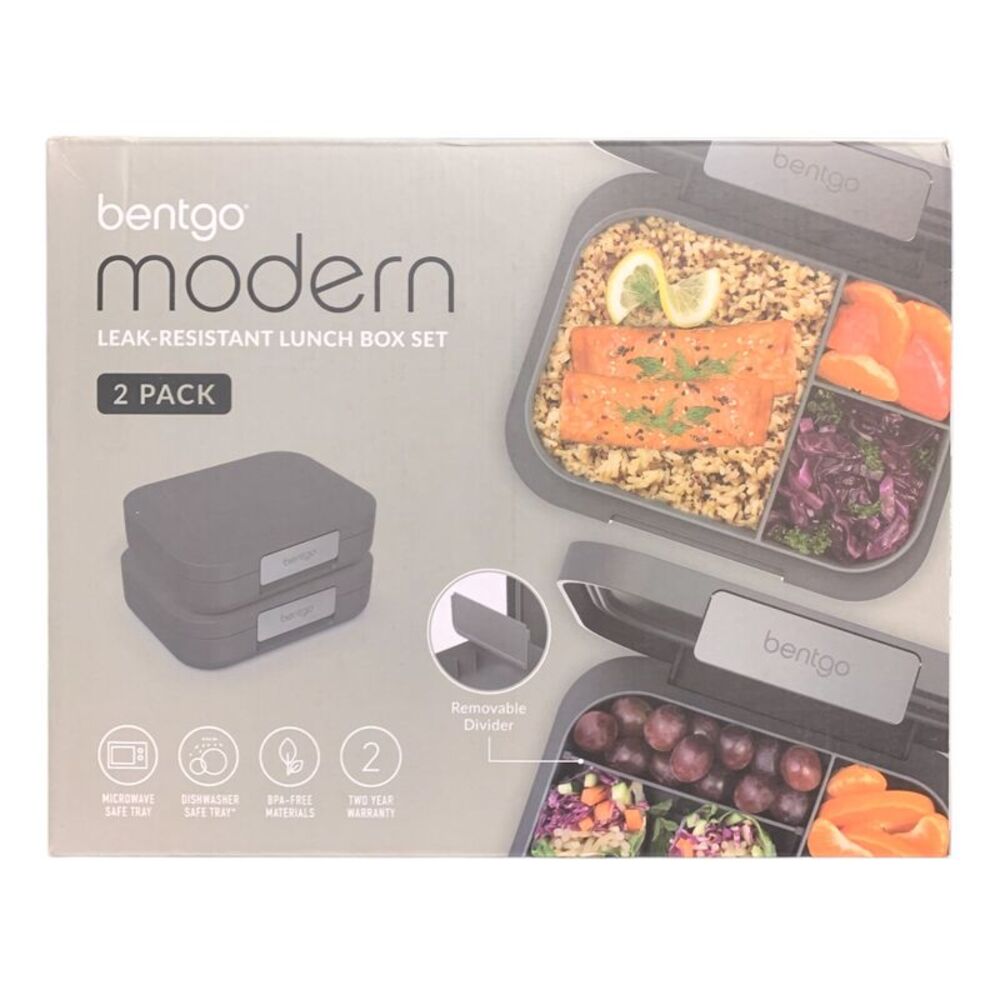 Bentgo Modern Leak-Resistant Lunch Box Set, 2-Pack - Dark Grey